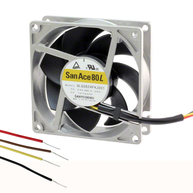 9LG0824P4J001 Sanyo Denki America Inc. FAN 80X25MM 24VDC RBLS TACH,PWM