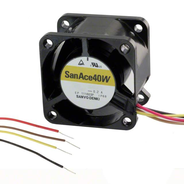 9WL0424P3J001 Sanyo Denki America Inc. FAN 40X28MM 24VDC IP68 RBLS