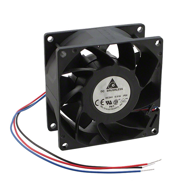 FFB0824SHE-F00 Delta Electronics FAN AXIAL 80X38MM 24VDC WIRE