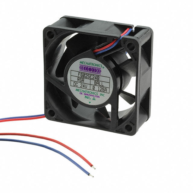 F6025E24B-RHR-EM Mechatronics Fan Group FAN AXIAL 60X25MM IP57 24VDC