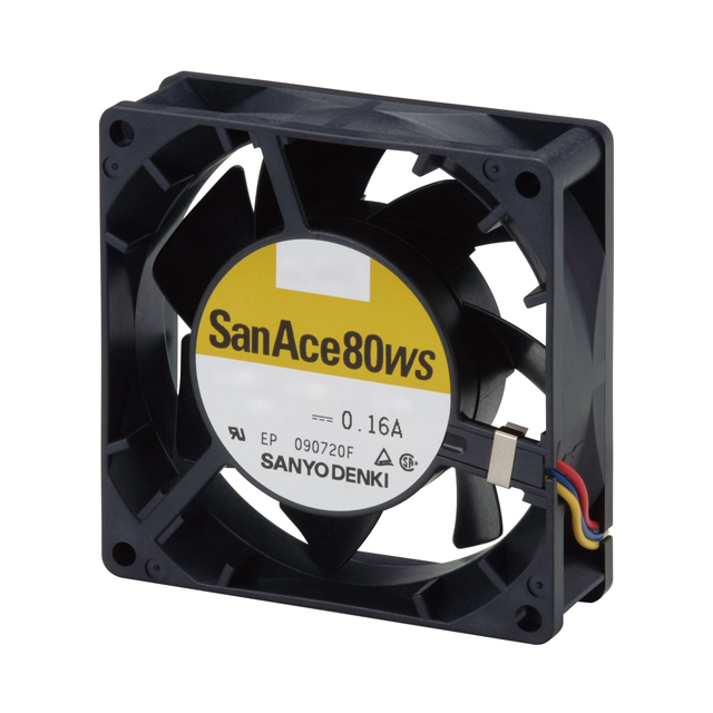 9WS0812H401 Sanyo Denki America Inc. FAN 80X25MM 12VDC IP54 TACH