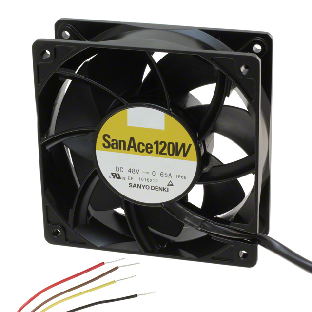 9WV1224P1J601 Sanyo Denki America Inc. FAN 120X38MM 24VDC IP68 RBLS