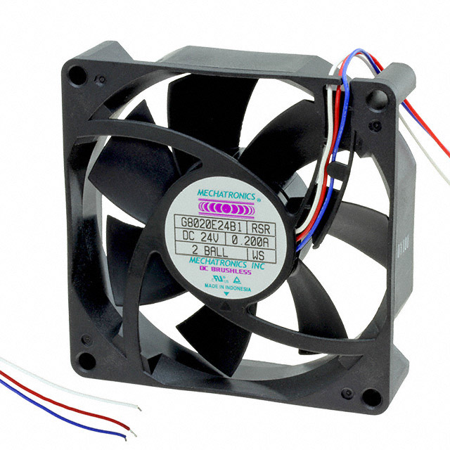 G8020E24B1-RSR-WS Mechatronics Fan Group FAN AXIAL 80X20.8MM 24VDC WIRE