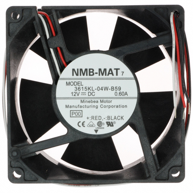 3615KL-04W-B59-P00 NMB Technologies Corporation FAN AXIAL 92X38.4MM 12VDC WIRE